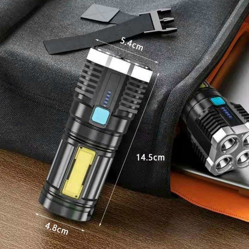 Đèn pin siêu sáng police SWAT 101 4 LED TẶNG SẠC 5V