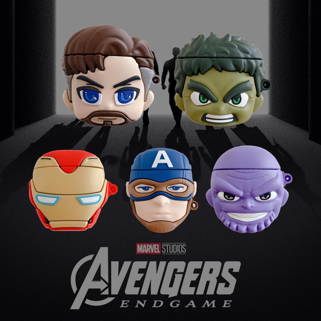 Vỏ Bảo Vệ Hộp Sạc Tai Nghe AirPods3 2021 / 3 / 3 Họa Tiết Captain America / Iron Man / Thanos Marvel Hero 3D Độc Đáo Thời Trang Ốp