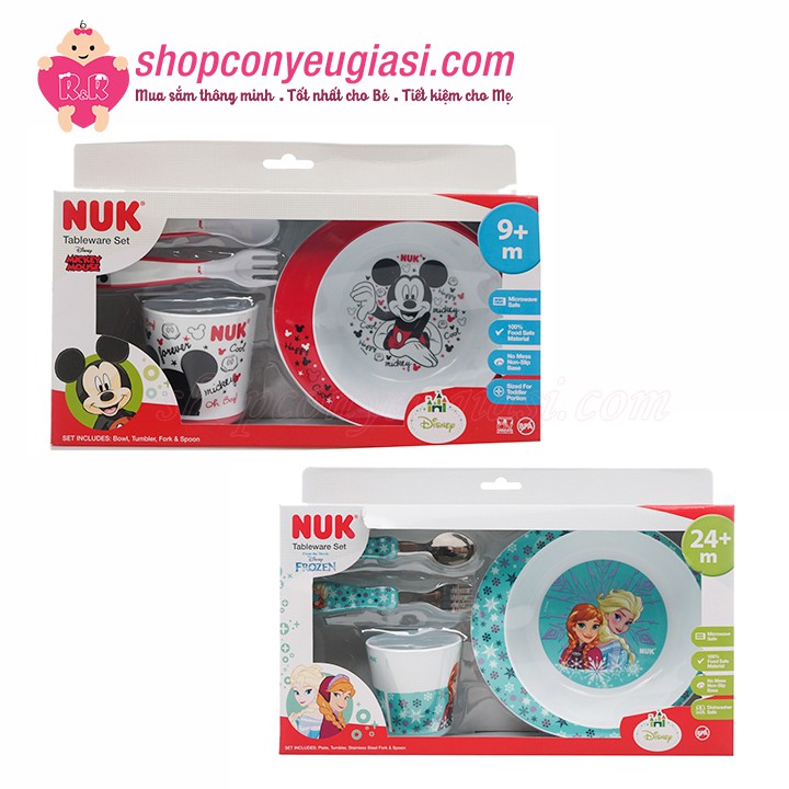 Bộ Tập Ăn Và Uống Nuk Mickey Mouse/Frozen