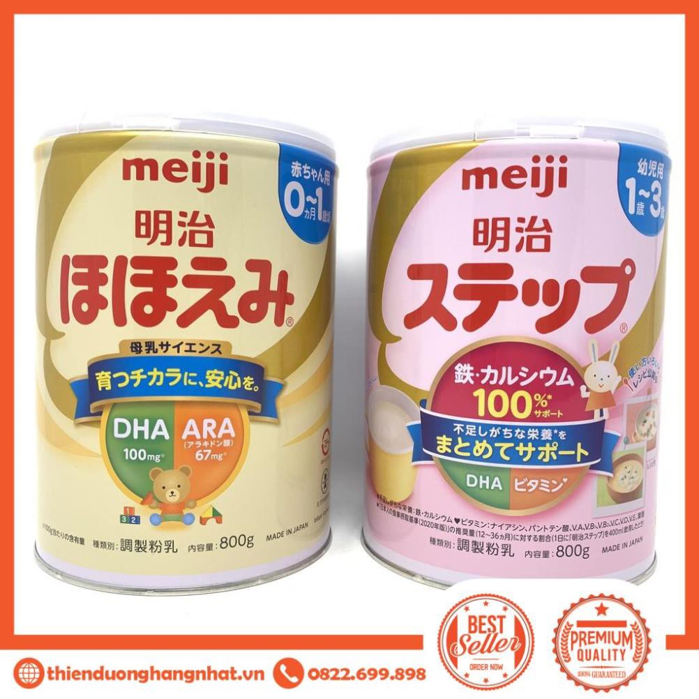 Sữa bột Meiji 800gr sữa lon Meiji số 0 và số 1 hàng Nhật nội địa mẫu mới Maneki