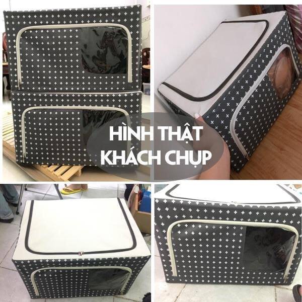 túi đựng đồ chăn khung sắt 66l, Tủ vải đựng quần áo chăn màn khung sắt, Túi đựng chăn màn quàn áo vải