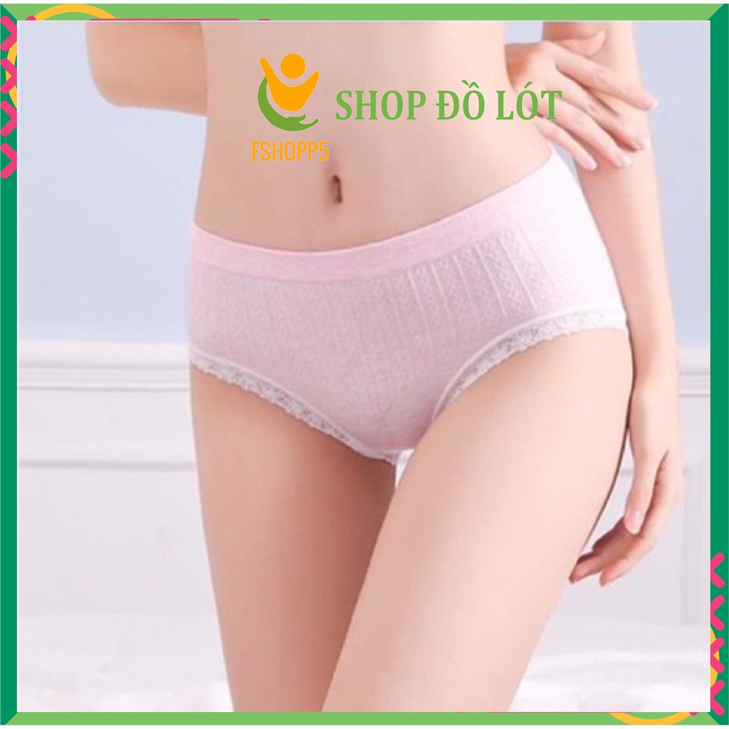 HỘP 5 Quần Lót Cotton Không Đường May Mềm Mại Màu Trơn Kháng Khuẩn Thoải Mái Cho Nữ LOTNU05