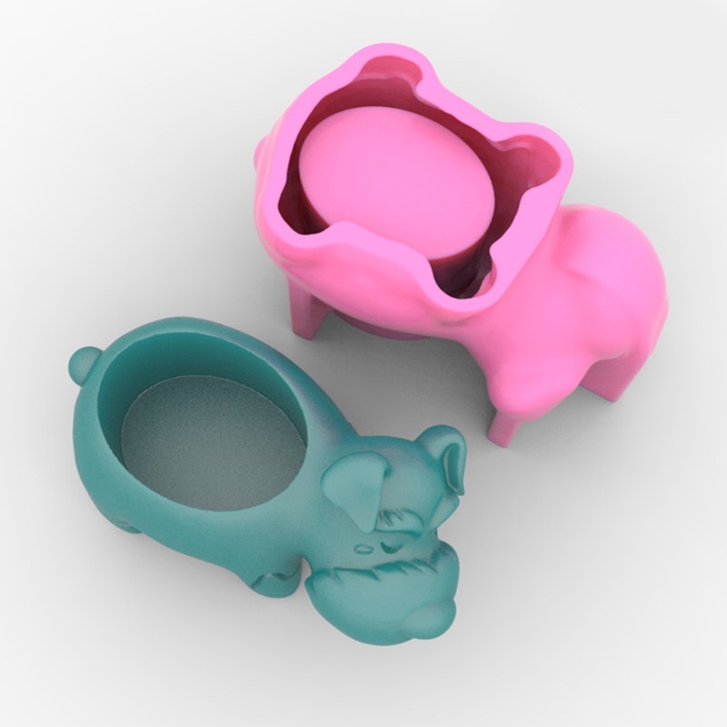 Khuôn silicone làm chậu cây mọng nước hình chú chó DIY