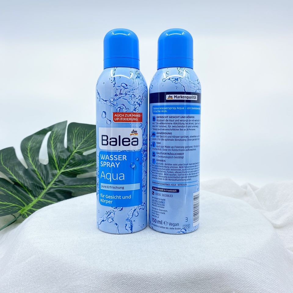 Xịt khoáng Balea Aqua cấp ẩm, se khít lỗ chân lông, 150ml cho da, nội đia Đức GGEU