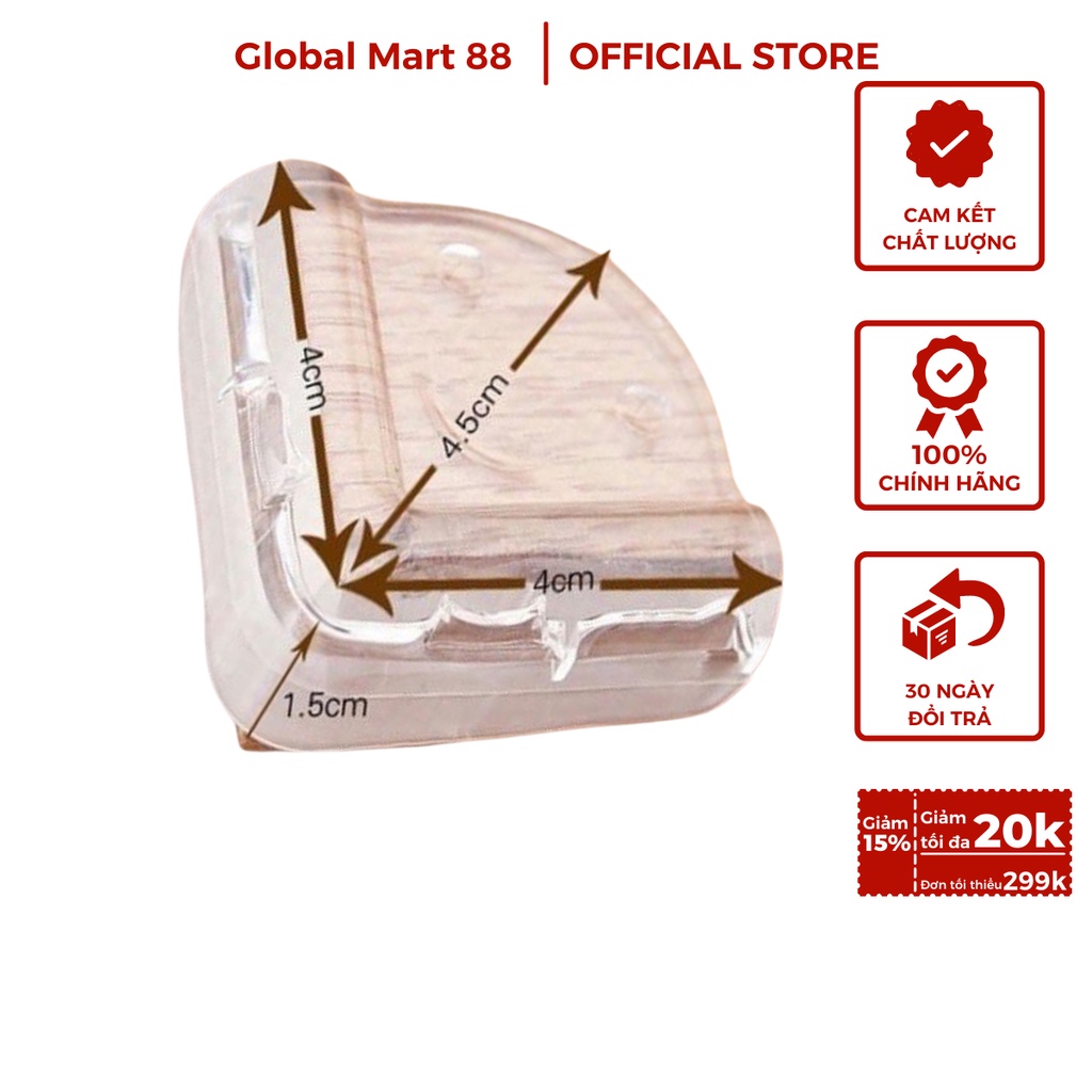 4 Miếng bịt góc bàn an toàn cho bé, chất liệu silicon cao cấp chữ L,chữ T - Miếng bọc cạnh bàn silicon tránh va đập