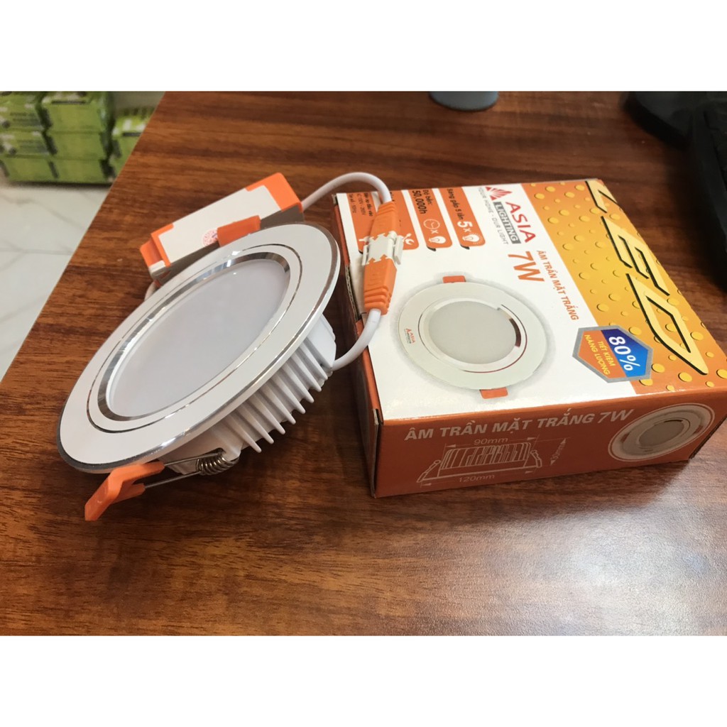 Đèn Led  âm trần mặt trắng 7w -9w Asia