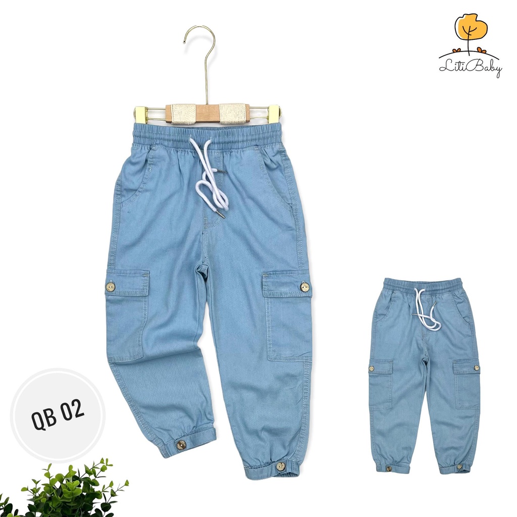 Quần Bò Dài trẻ em LITIBABY túi hộp hai bên, size cho bạn 18-30kg