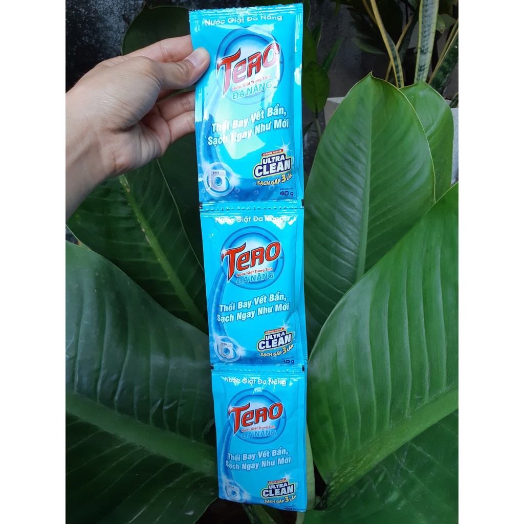 [1 dây 6 gói] Nước giặt Tero 40g trung tính, đa năng (sạch gấp 3 lần)