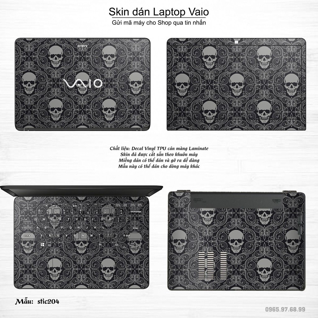 Skin dán Laptop Sony Vaio in hình Hoa văn sticker nhiều mẫu 33 (inbox mã máy cho Shop)