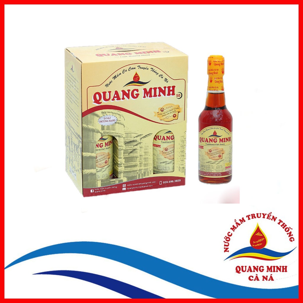 Nước mắm Quang Minh Cà Ná| Loại thượng hạng chai 300ml thùng 6 chai| 50 đạm| Thơm ngon tinh khiết