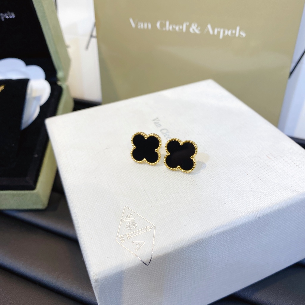 SET Van cỏ bốn lá đen titan không gỉ cao cấp