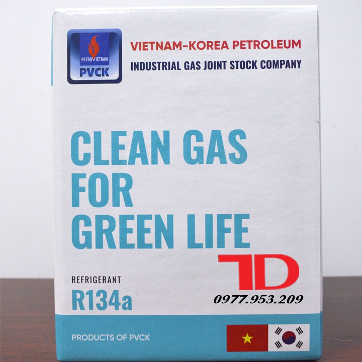 Gas lạnh điều hòa R134a 3.4kg VIỆT HÀN, môi chất lạnh điều hòa R134a