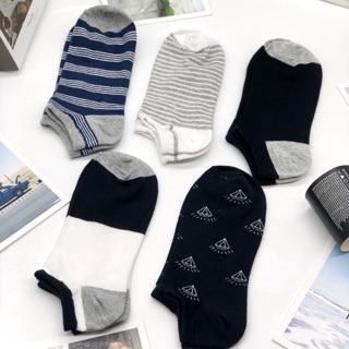SET 5 ĐÔI VỚ NAM DỆT KIM LEN MỎNG CO GIÃN 4 CHIỀU CHÍNH HÃNG H&M SIZE 28-29 NHIỀU MÀU CỔ NGẮN GIAO MẪU NGẪU NHIÊN