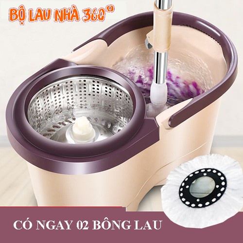 Bộ cây lau nhà Totiva Chổi Lau Nhà Thông Minh Bộ Chổi Lau Nhà Tự Vắt 360 Độ Thùng Lau Công Nghệ Ổ Quay Đĩa Kép Mới