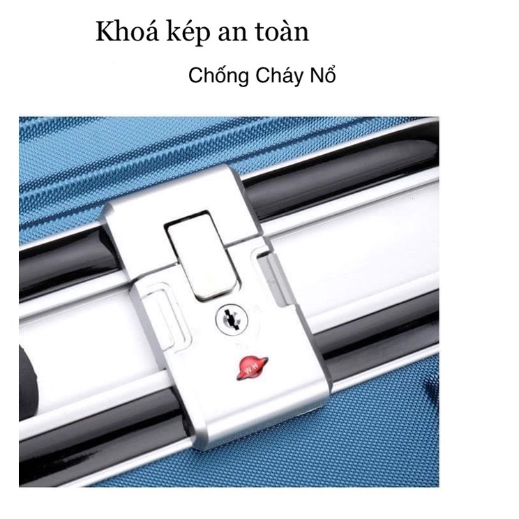 Vali Có Cổng Sạc USB Bên ngoài - Khoá Kép Chống Chộm - Khung Nhôm Chống Móp Méo - Chống Chày Xước Cao Cấp