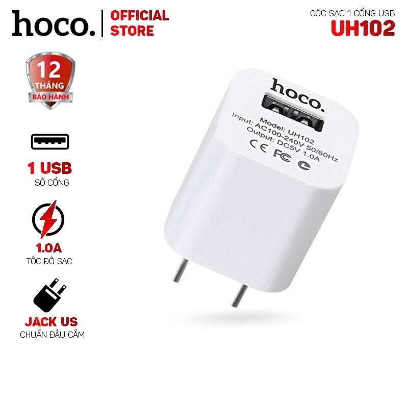 Cốc Sạc Hoco UH102 cho iPhone/ iPad/Samsung/Huawei/Smart Phone cao cấp
