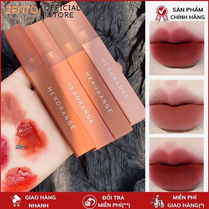 Son kem lì HERORANGE bền màu lâu trôi căng mọng môi Nude Colordiary hot trend Zentop