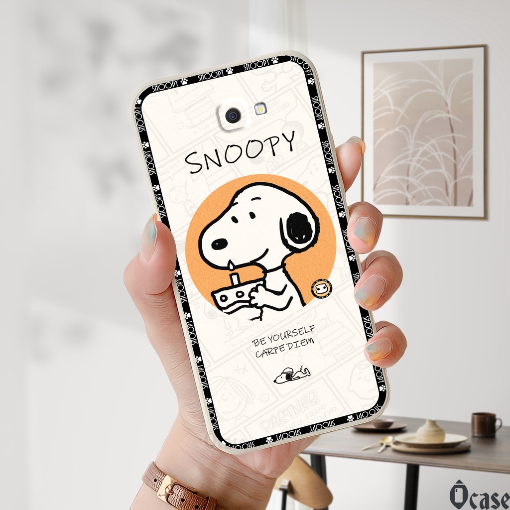 Ốp lưng Samsung J4 Plus / J7 Prime / J4+ / J415 / J4 / J5 Prime in hình chú chó dễ thương cạnh viền vuông có bảo vệ came