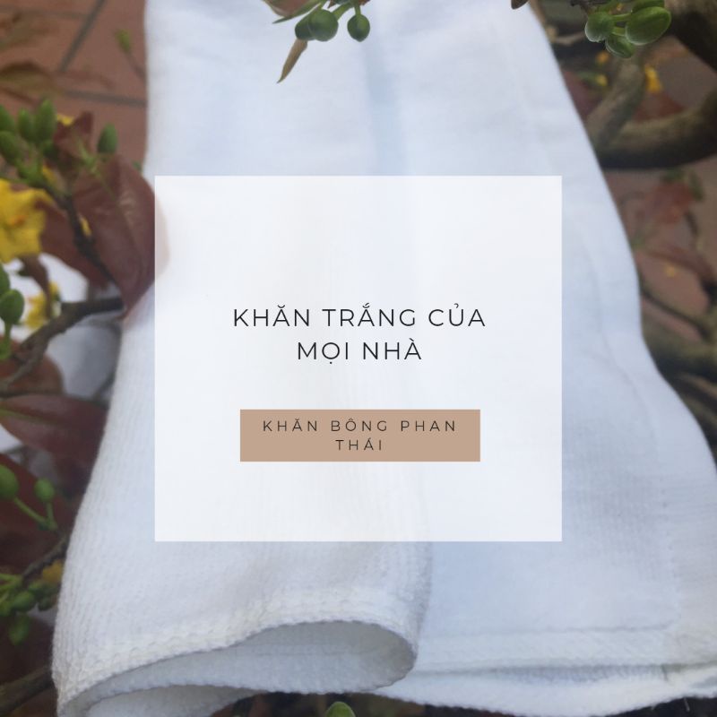 [Combo gia đình 03] Set 4 khăn: 1 tắm lớn, 1 lau tóc, 2 mặt trắng chất liệu sợi bông/ cotton - Sang sịn mịn