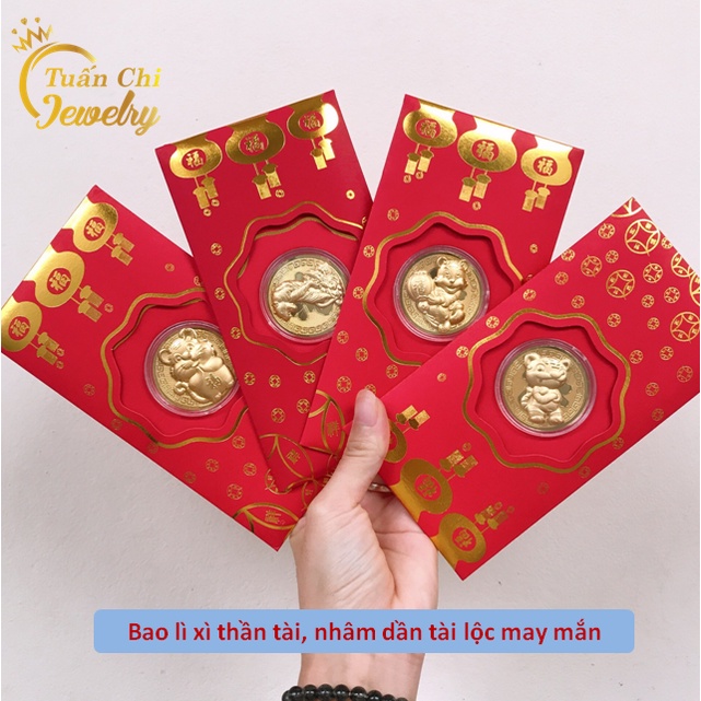 LOẠI 1- ẢNH THẬT Bao Lì Xì Thần Tài Mạ Vàng May Mắn, Lì Xì Tết Nhâm Dần 2022 Hình Hổ Mẫu Mới Nhất- Sỉ Giá Tại Xưởng