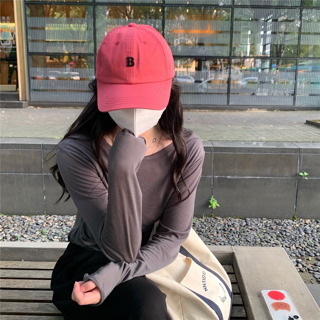 Mũ lưỡi trai MG STUDIO thêu chữ B tùy chọn màu sắc