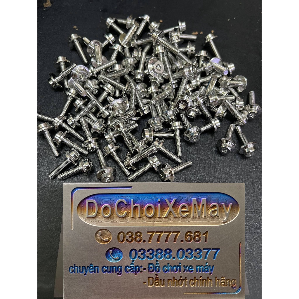 Ốc 4li15 dù nhuyễn Salaya Inox 304 , ốc salaya 4li nhuyễn gắn nắp dầu , bộ cổ Wave Winner . DoChoiXeMay
