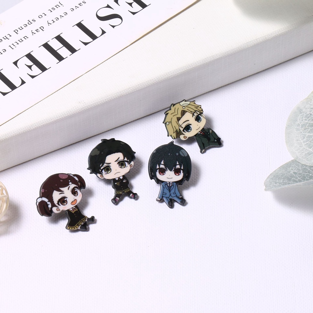 Huy Hiệu Cài Áo Hình Nhân Vật Loid Anya Trong Phim Hoạt Hình SPY×FAMILY