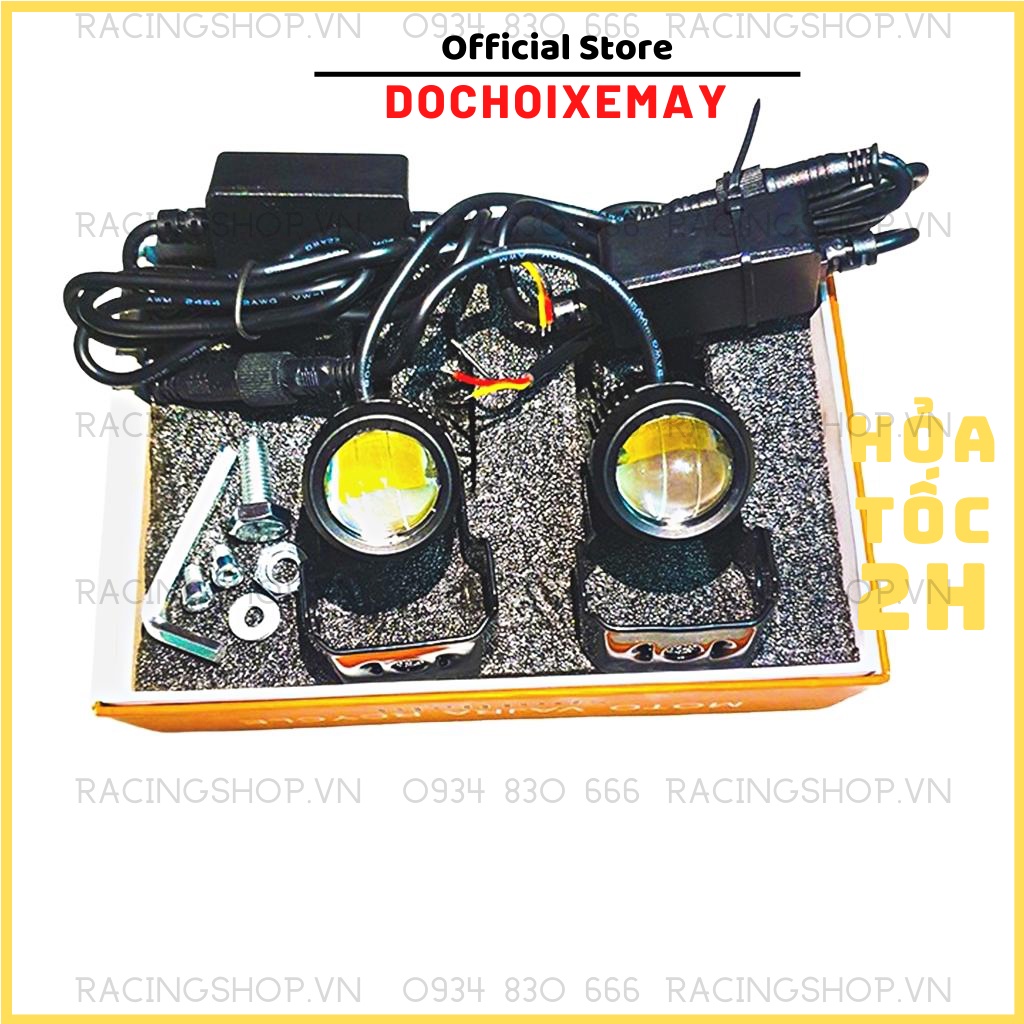 Đèn trợ sáng bi cầu Đèn led xe máy mini ️cos vàng pha trắng LEDVNRACING đèn pha 2022 BH 6 tháng chính hãng DOCHOIXEMAY