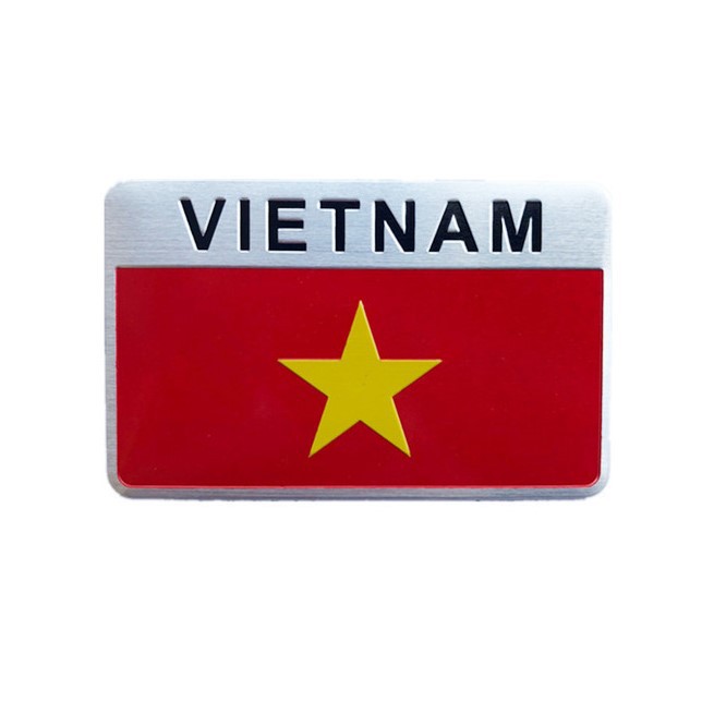 [NHIỀU MẪU] Decal trang trí bằng hợp kim loại lá cờ Việt Nam