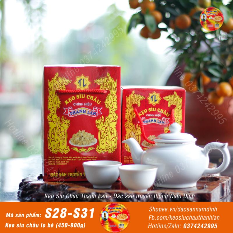 Kẹo Sìu Châu Thanh Lan S28 (400g) loại đặc biệt - Đặc sản Nam Định, làm quà biếu Tết