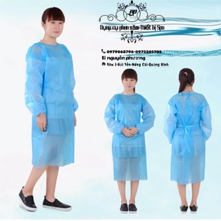 Áo choàng y tế dùng 1 lần(Loại dày dặn chất đẹp tay bo chun)