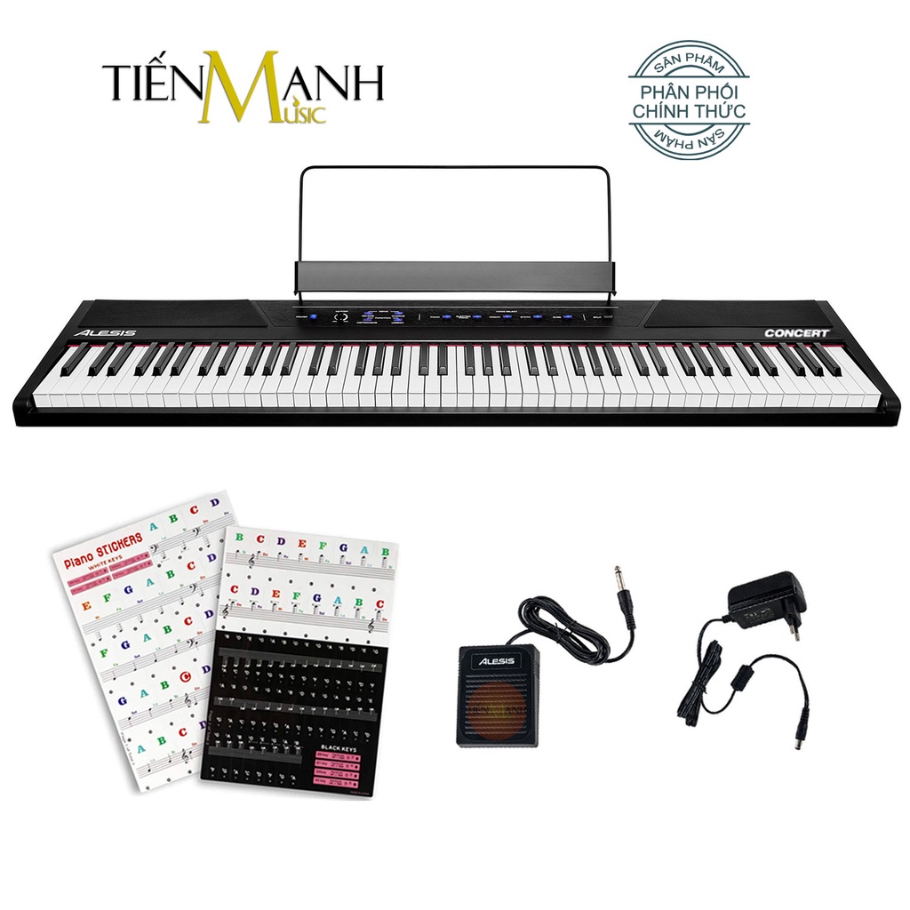 [Chính Hãng USA, Tặng Sticker] Đàn Piano Điện Alesis Concert - 88 Phím nặng Cảm ứng lực Có Loa