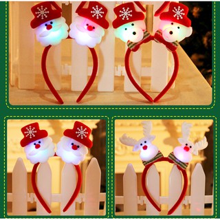 [ HCM ] Băng đô cài tóc họa tiết noel vui nhộn - CÓ ĐÈN LED