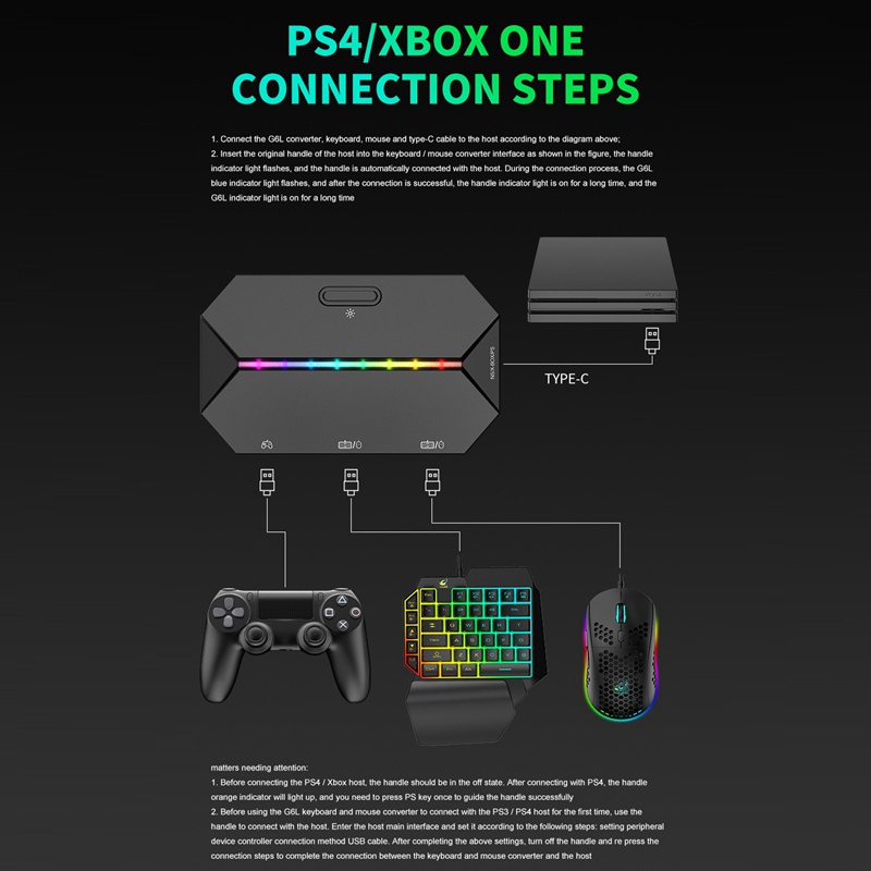 Bộ Bàn Phím + Chuột + Đệm Lót Chuột + Bàn Phím Một Tay Cầm Cho Switch PS4 5 ZIYOU LANG G6L