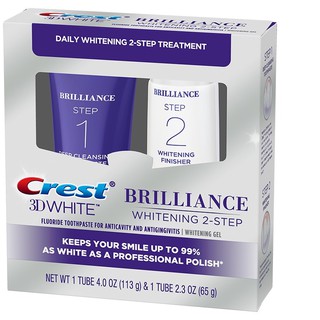 set 2 bước làm trắng răng Crest Brilliance Whitening 2-step