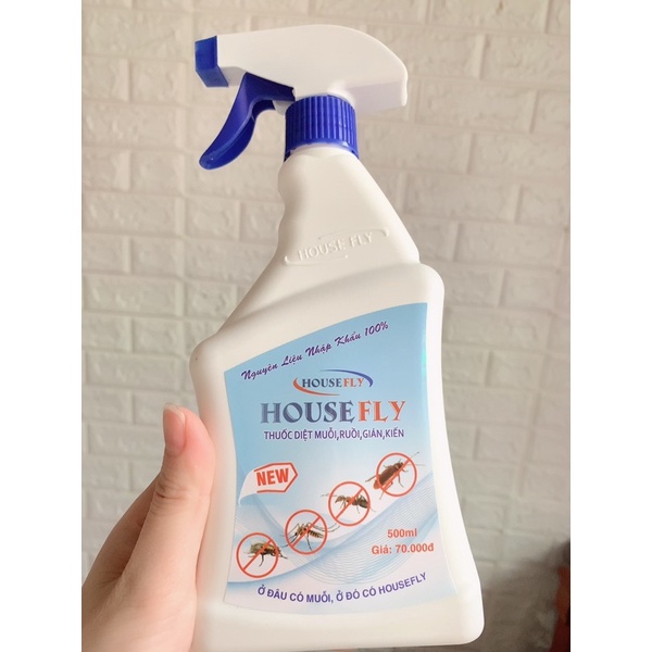 Mẫu Mới Chai xịt Ruồi Muỗi kiến gián HOUSEFLY 500ml không mùi an toàn - hiệu quả dùng cho gia đình trại chăn nuôi