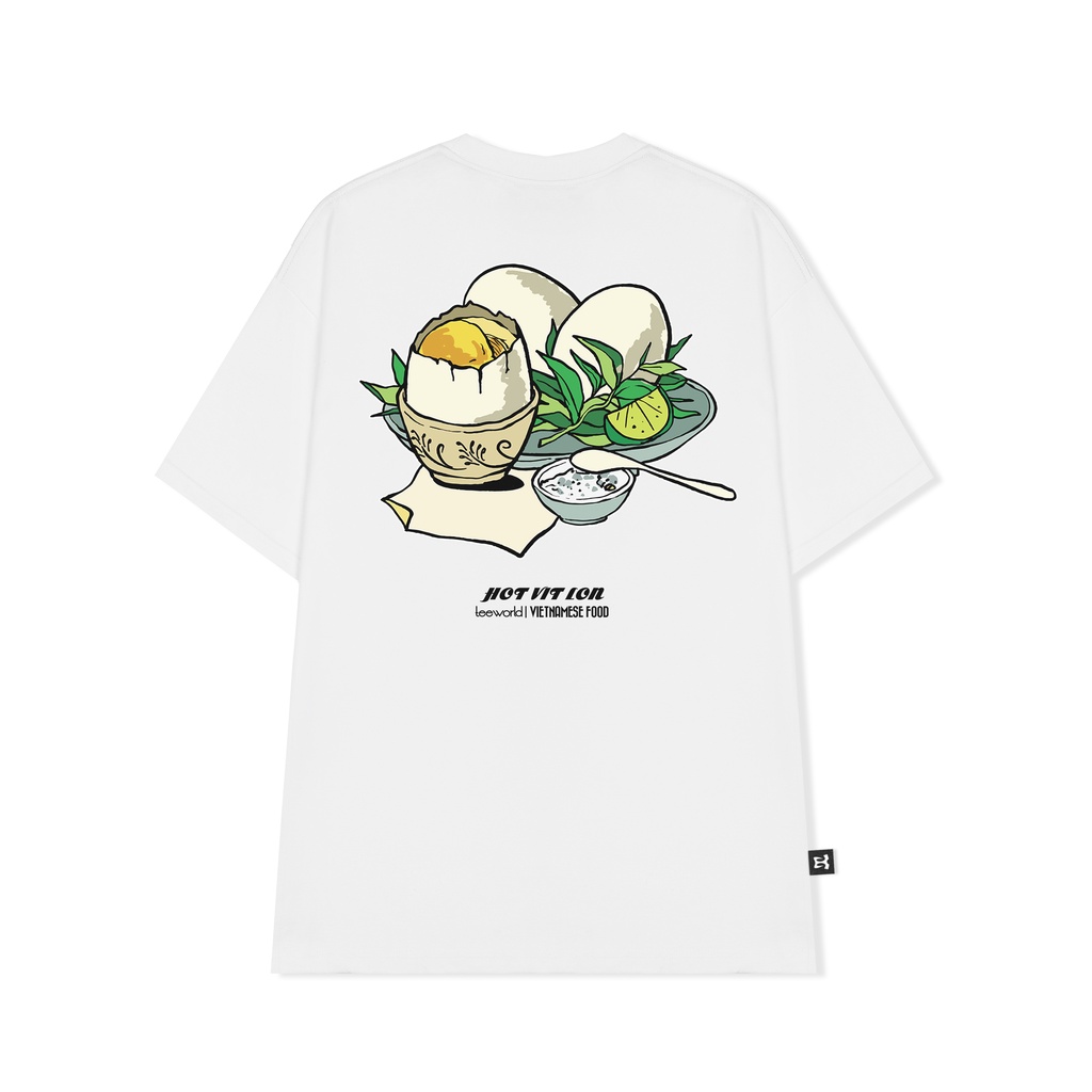 Áo thun món ăn Việt Nam - áo thun Local Brand Teeworld TW x Vietnamese Food - Hột Vịt Lộn Nam Nữ Trắng Đen Form Rộng Uni