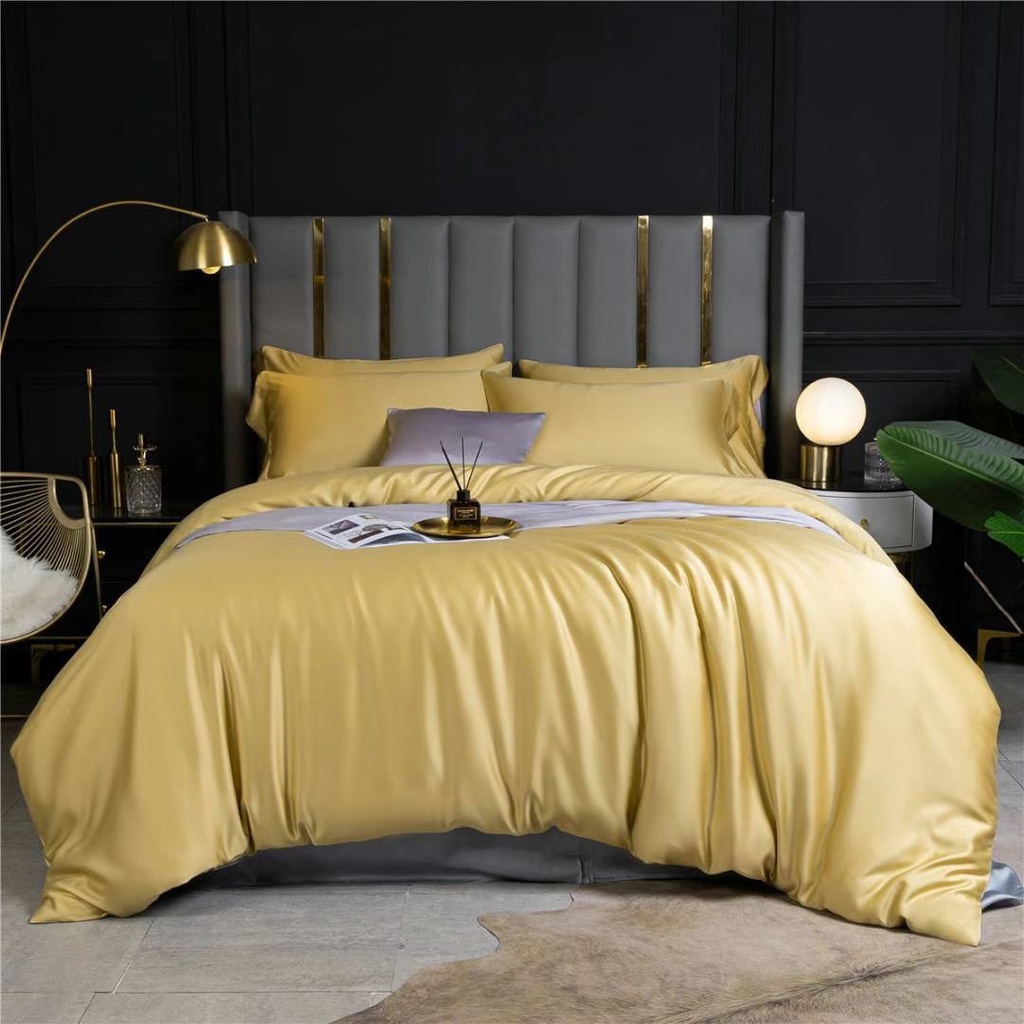 Bộ chăn ga gối tencel 60s cao cấp trơn màu Dreamhomebedding