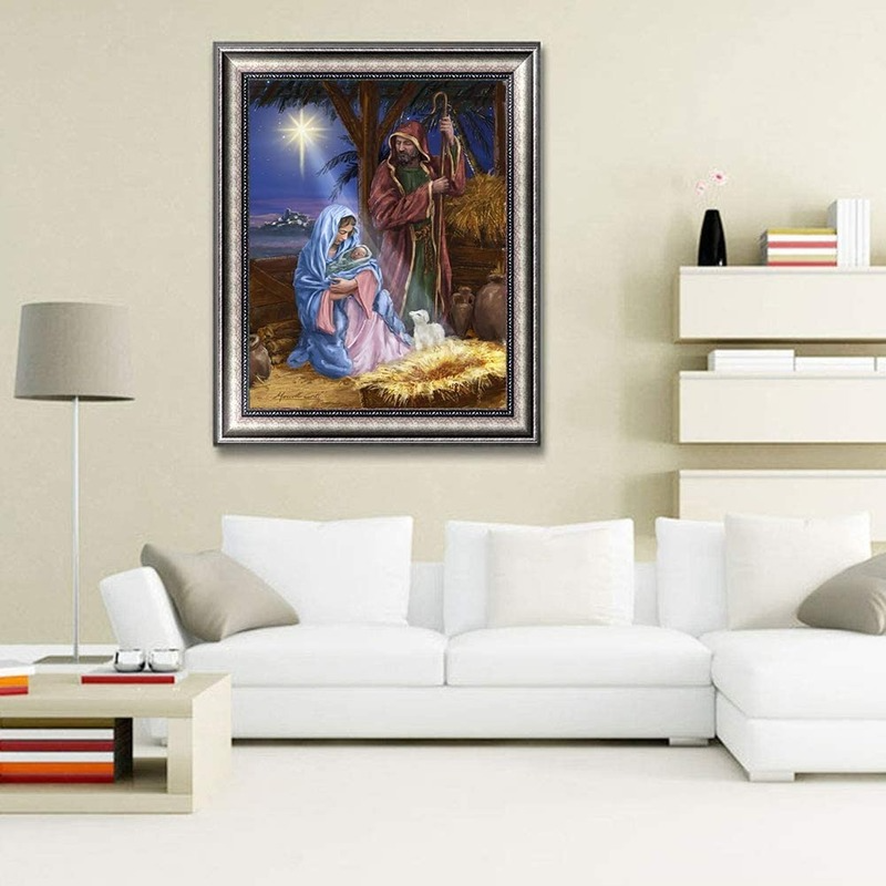 Bộ Tranh Đính Đá 5D Họa Tiết Tôn Giáo Độc Đáo Kích Thước 30x40cm DIY Dùng Trang Trí Nhà Cửa