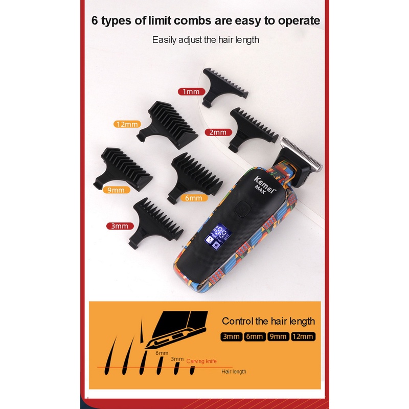 Bộ Tông Đơ Cắt Tóc Kemei 0mm 3 Trong 1 Chất Lượng Cao