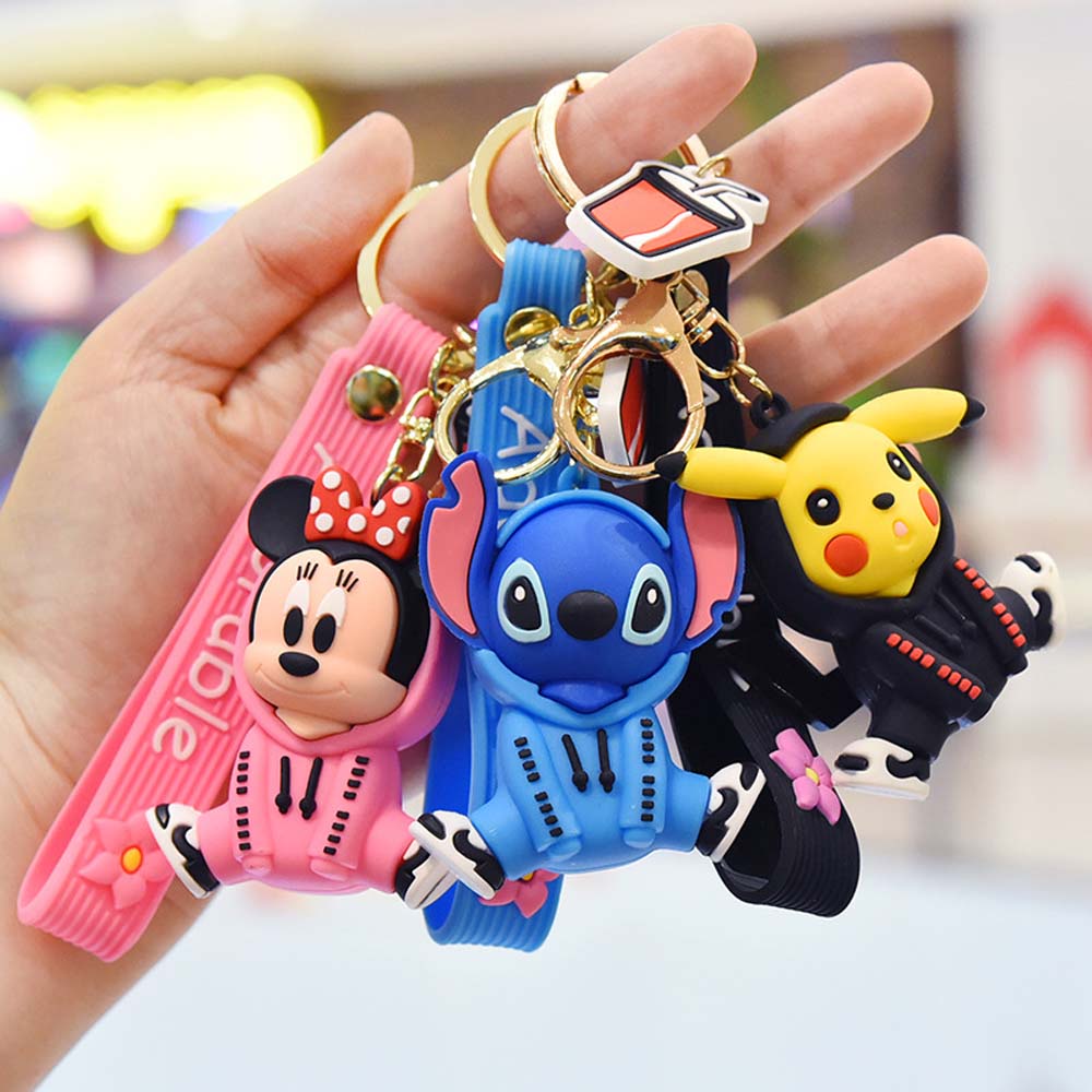 Móc khóa gắn búp bê chuột Mickey Minnie dễ thương nhiều màu sắc