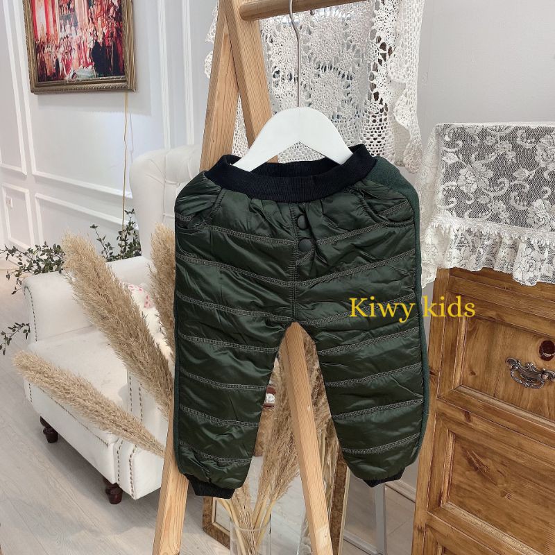 Quần dài gió lót len cho bé nam TQQ KIDS bo gấu siêu ấm cho bé từ 9 tháng đến 4 tuổi