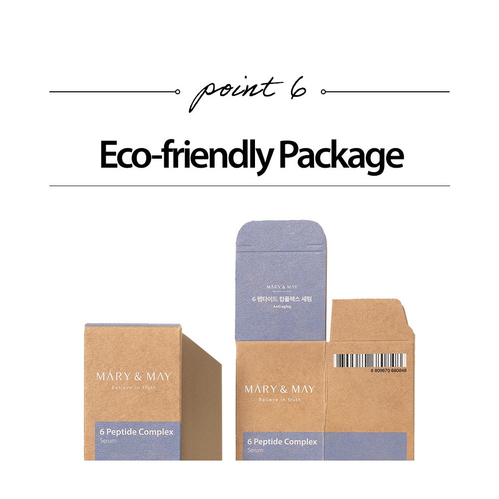 Tinh Chất Trẻ Hoá Tái Tạo Da Mary&May 6 Peptide Complex Serum 30ml