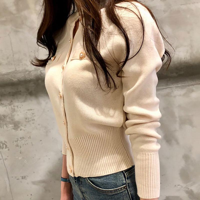 Áo Cardigan Dệt Kim Tay Dài Phối Nút Phong Cách Hàn Quốc Cho Nữ | BigBuy360 - bigbuy360.vn