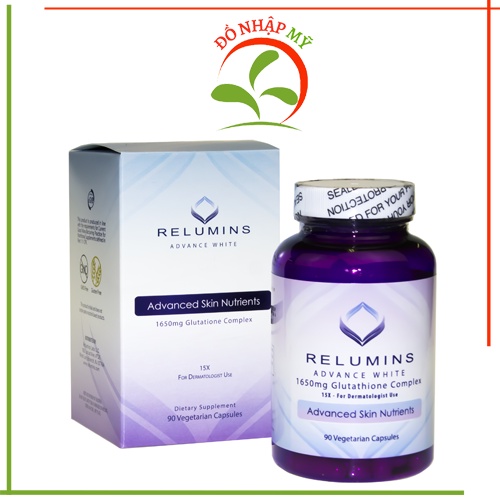 Viên uống trắng da Relumins Advance White 1650mg Glutathione Complex 90 viên của Mỹ