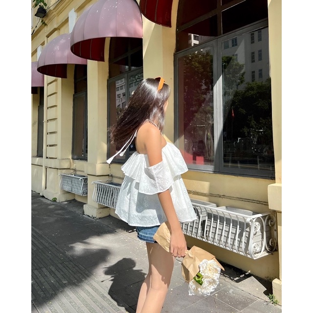 Beachclub-áo Babydoll cổ yếm