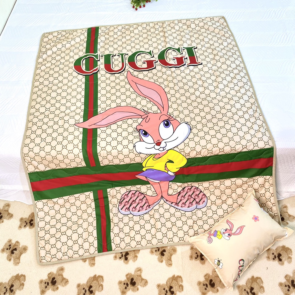 Chăn Cho Bé Chăn Cotton Hàn Tặng Kèm Gối Cho Bé Đi Học Chất Liệu Cotton Hàn Không Xù Không Phai