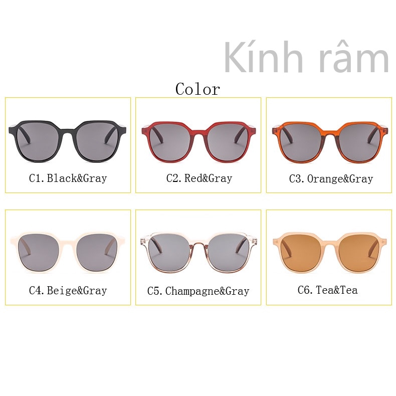 Kính mát gọng tròn vintage thời trang 3314