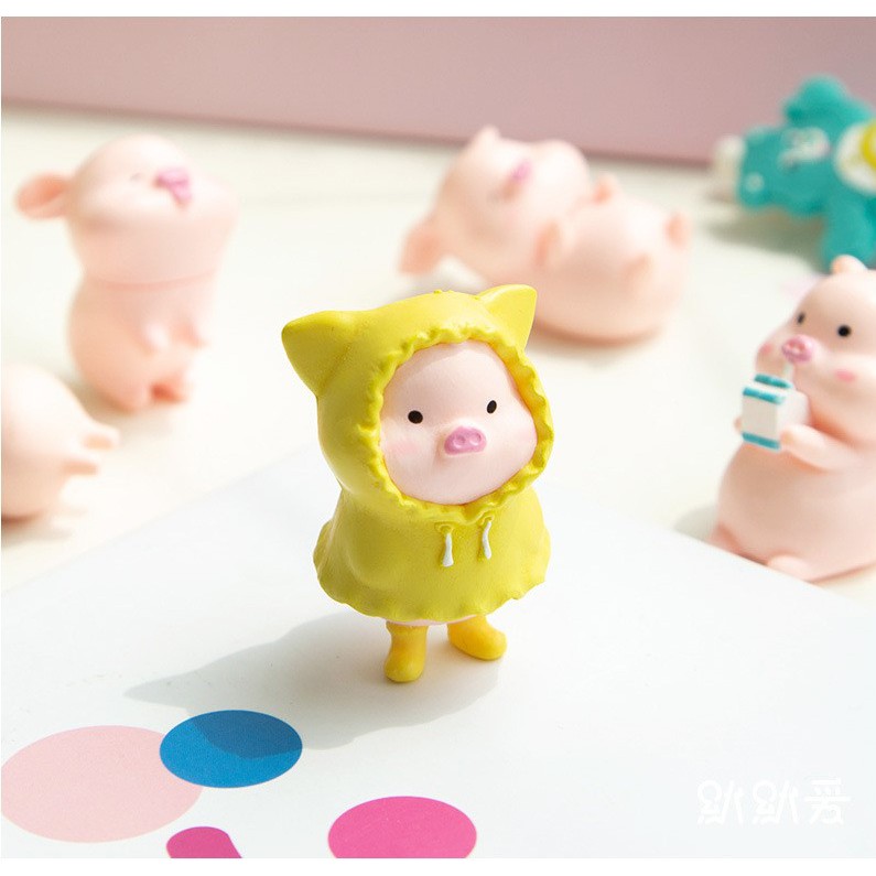 Heo Con trang trí ô tô, bàn làm việc, bánh kem đáng yêu KÈM KEO dễ thương Sét 6 chú heo con 💕FREESHIP 50k💕 - dear.ladies