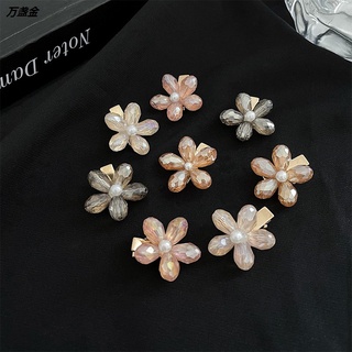 Kẹp tóc hình hoa đính đá pha lê phong cách hàn quốc